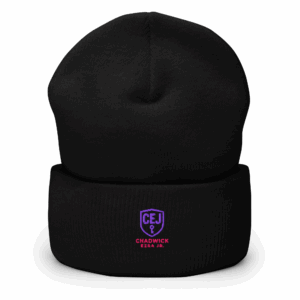 CEJ Purple/Pink Emblem Cuffed Beanie